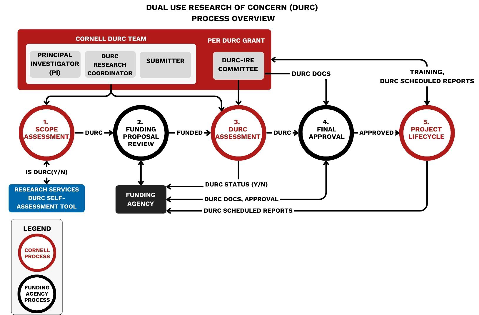 DURC overview with 5 steps described below