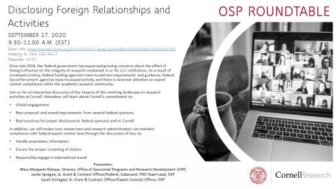 September 2020 OSP Roundtable flyer